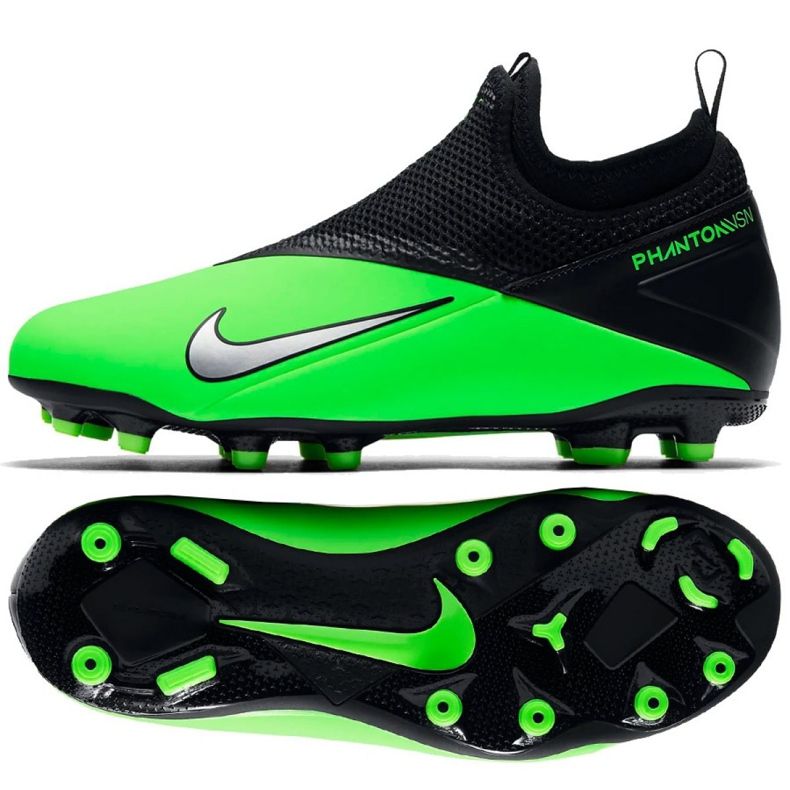 Nike Phantom Vsn 2 Academy Df Fg / MG Jr CD4059 306 scarpe da calcio multicolore verde