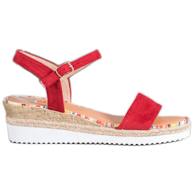 Yes Mile Comodi sandali in pelle scamosciata rosso