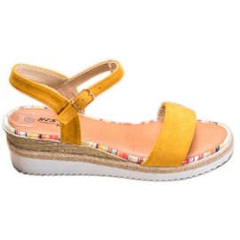 Yes Mile Comodi sandali in pelle scamosciata giallo