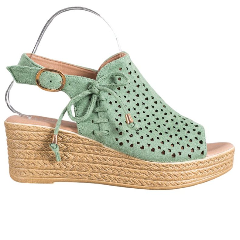 Small Swan Comodi sandali traforati verde