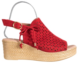 Small Swan Comodi sandali traforati rosso