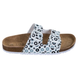 SHELOVET Comode pantofole fantasia bianca nero grigio