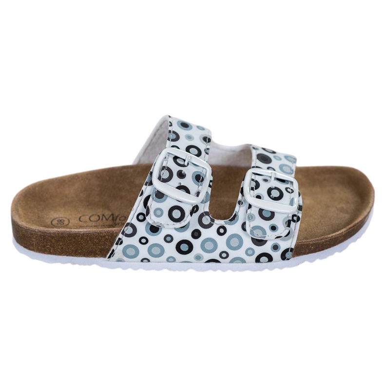 SHELOVET Comode pantofole fantasia bianca nero grigio