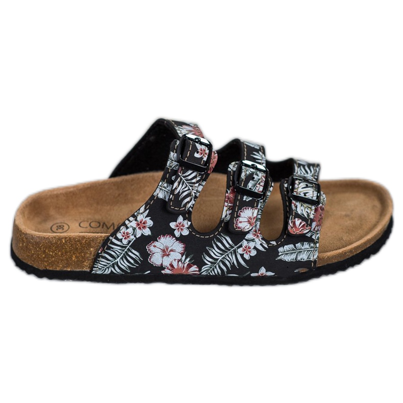 SHELOVET Comode pantofole fantasia bianca nero multicolore