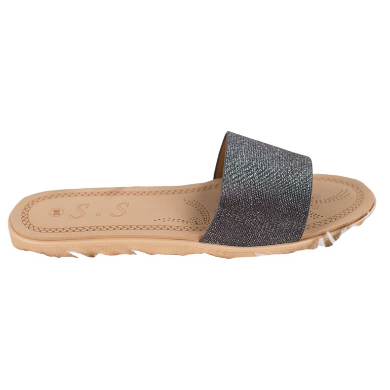 Small Swan Pantofole Con Glitter nero multicolore