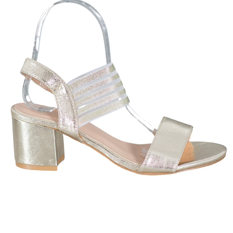 Small Swan Sandali Slip On lucidi d'oro