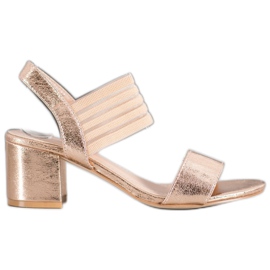 Small Swan Sandali Slip On lucidi d'oro