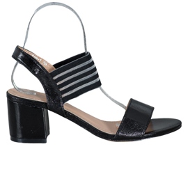 Small Swan Sandali Slip On lucidi nero