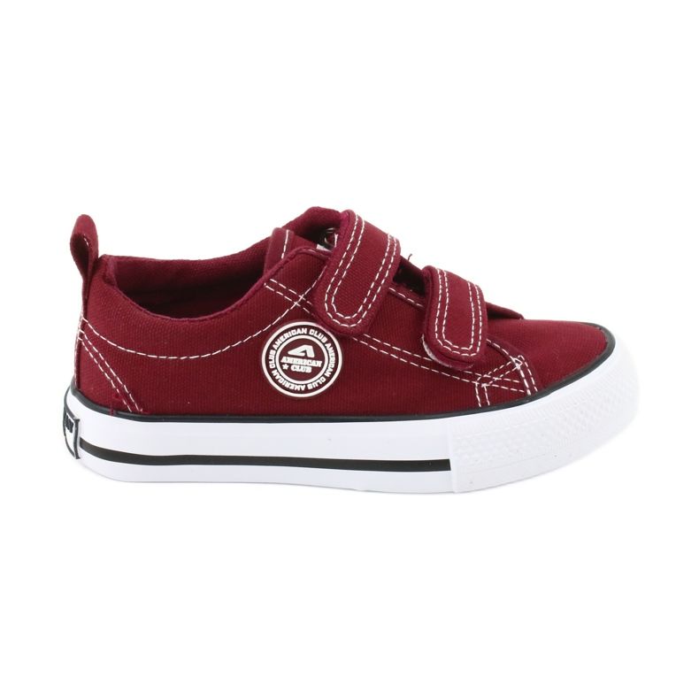 American Club Sneaker in velcro Burgundy American LH39 rosso