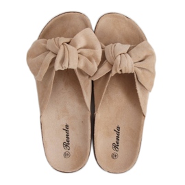 Beige 10-218 Pantofole beige con suola in sughero