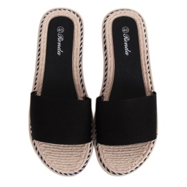 Pantofole nere da donna nere 35-185 Nere nero