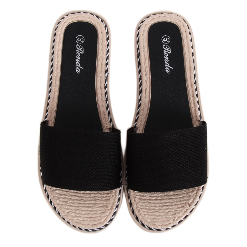 Pantofole nere da donna nere 35-185 Nere nero