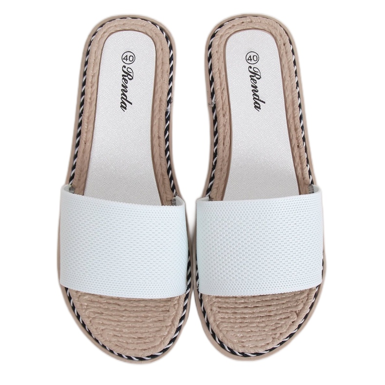 Pantofole da donna bianche 35-185 Bianco bianca