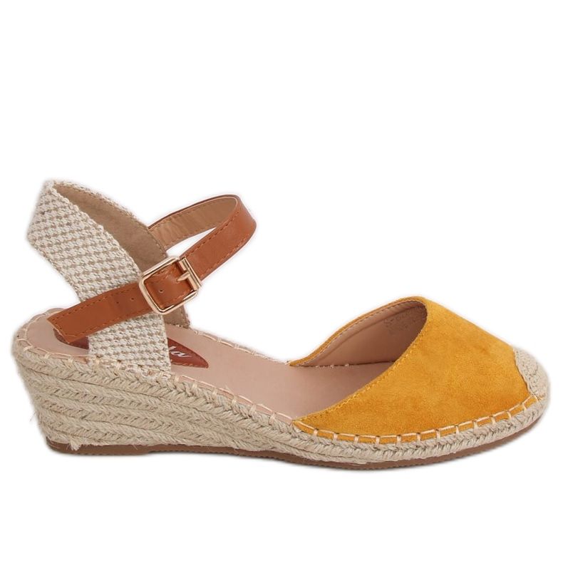 Espadrillas su zeppe miele S-820 Giallo