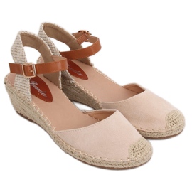Espadrillas su zeppa beige S-820 Beige