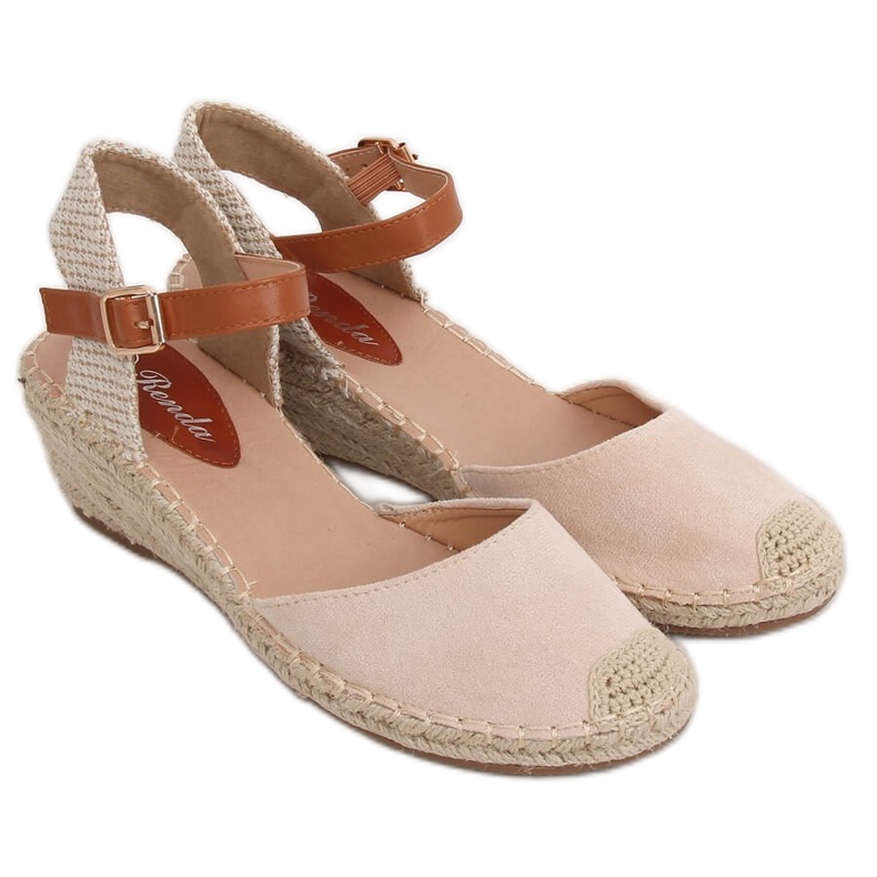 Espadrillas su zeppa beige S-820 Beige