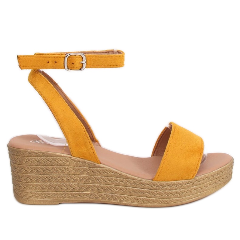 Sandali con zeppa miele 019-18 Giallo