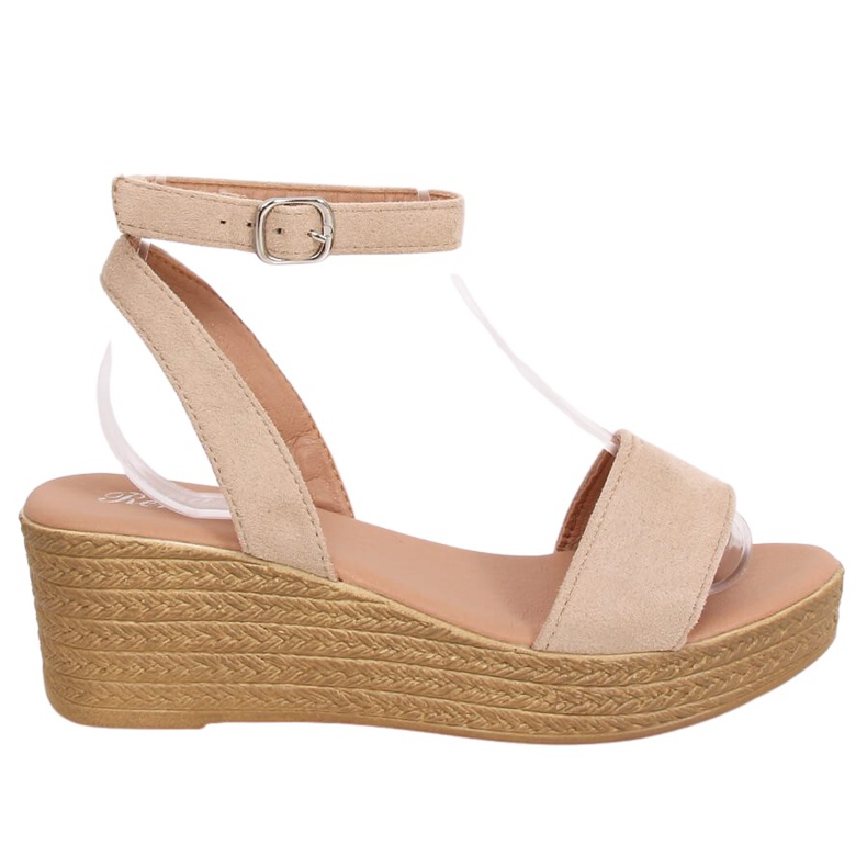 Sandali con zeppa beige 019-18 Beige