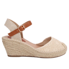 Espadrillas su zeppa beige S-819 Beige