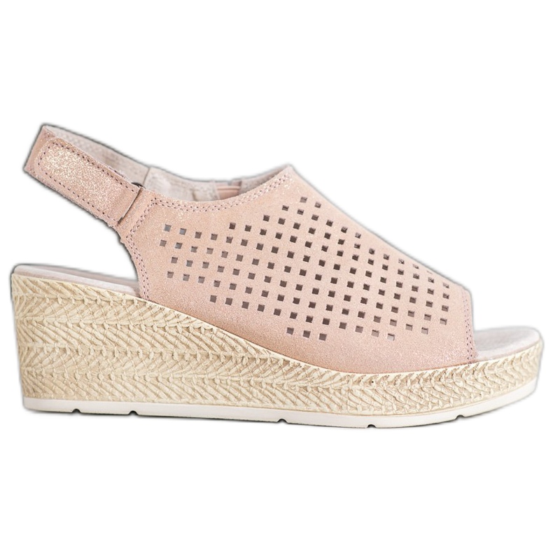 Filippo Sandali In Pelle Con Velcro marrone rosa