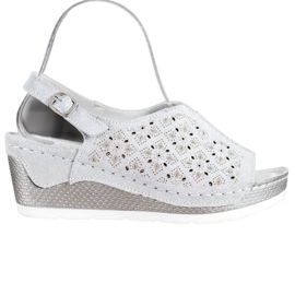 Filippo Sandali In Pelle Con Glitter grigio