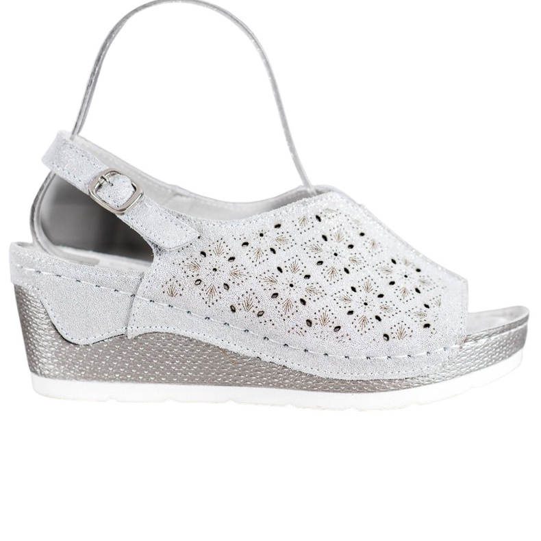 Filippo Sandali In Pelle Con Glitter grigio