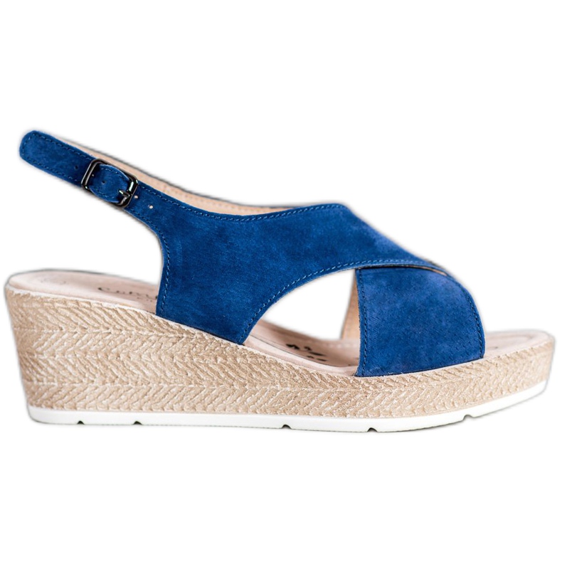 Filippo Sandali in pelle leggera blu