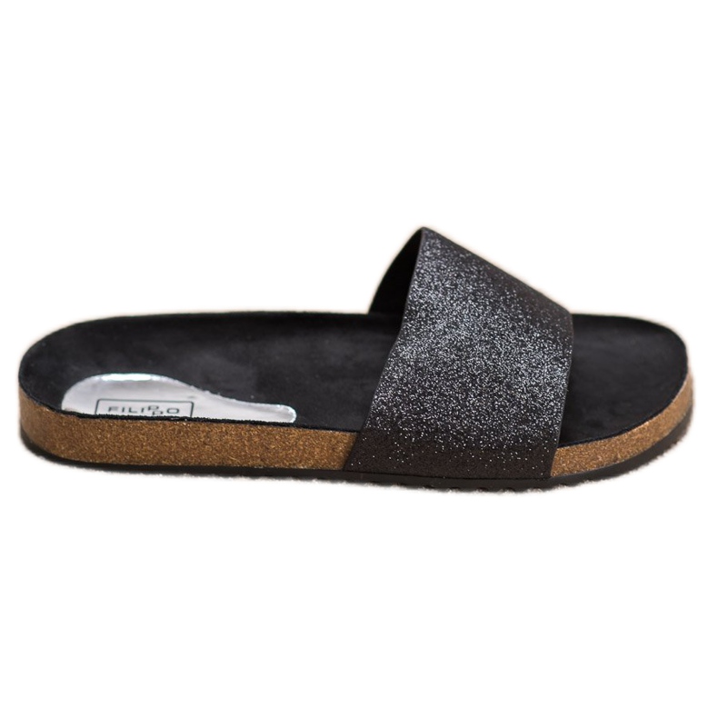 Filippo Pantofole Nere Con Glitter nero