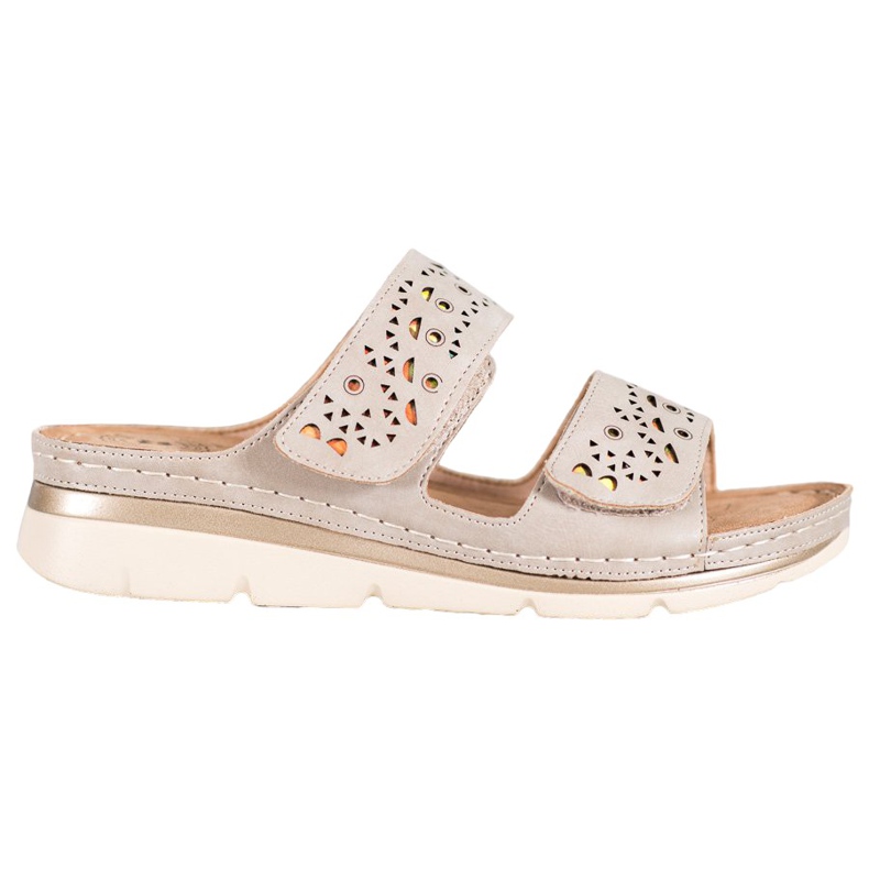 Evento Comode pantofole in velcro marrone