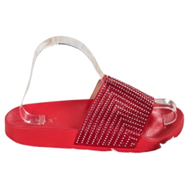 Lemax Pantofole Rosse Con Cubic Zirconia rosso