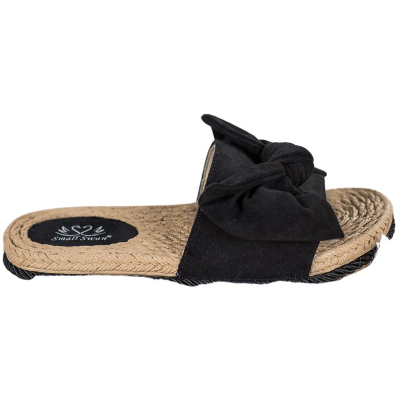 Small Swan Pantofole alla moda con fiocco nero
