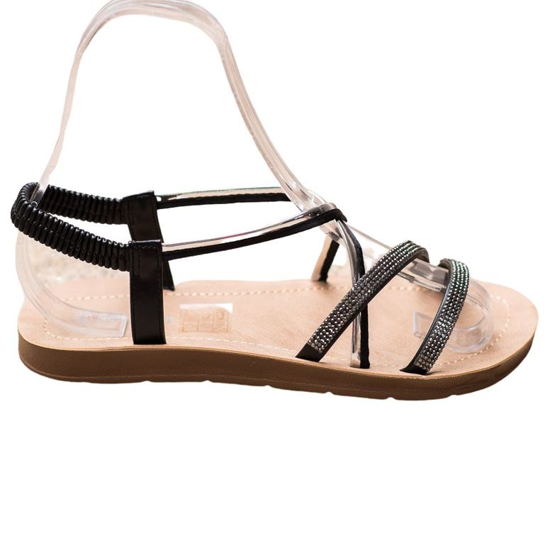 Sea Elves Sandali con ornamenti d'argento nero