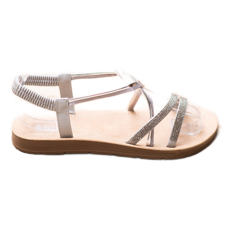 Sea Elves Sandali con ornamenti d'argento grigio