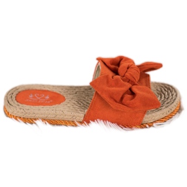Small Swan Pantofole alla moda con fiocco arancia
