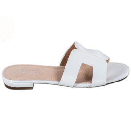 SHELOVET Pantofole classiche in ecopelle bianco