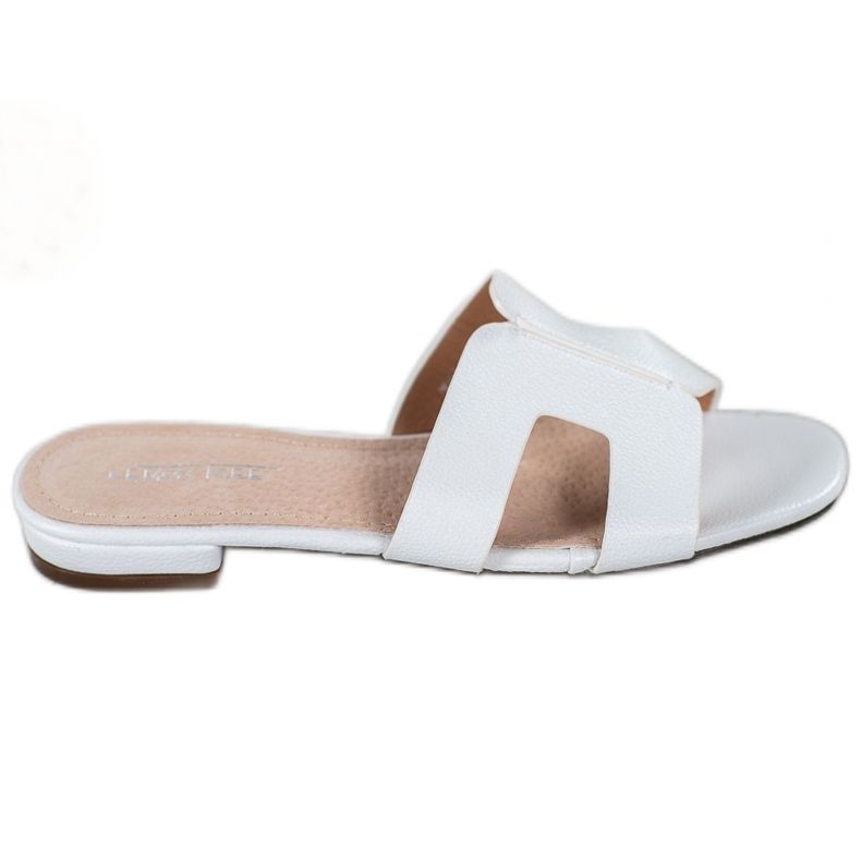 SHELOVET Pantofole classiche in ecopelle bianca