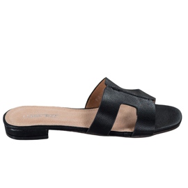 SHELOVET Pantofole classiche in ecopelle nero