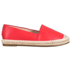 SHELOVET Espadrillas leggere in ecopelle rosso