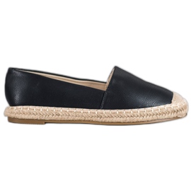 SHELOVET Espadrillas leggere in ecopelle nero