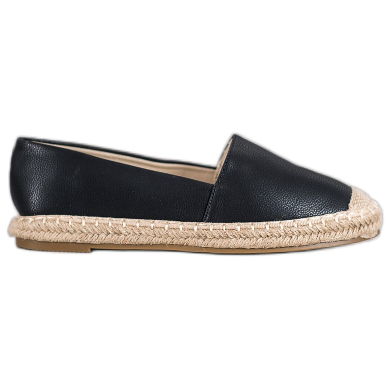 SHELOVET Espadrillas leggere in ecopelle nero