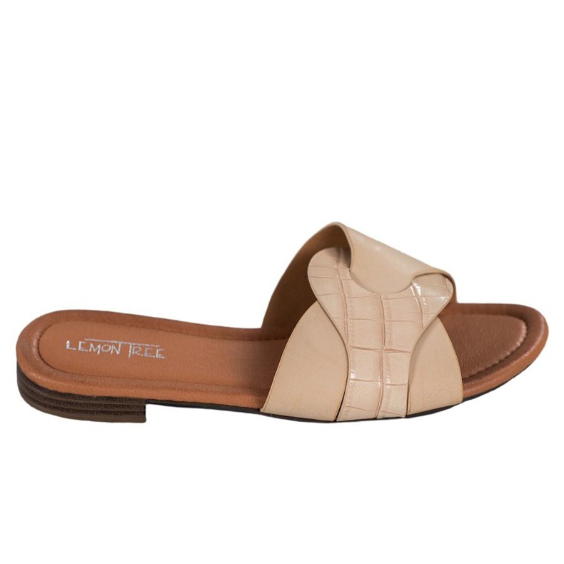 SHELOVET Eleganti pantofole in ecopelle beige