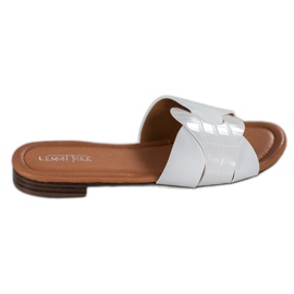 SHELOVET Eleganti pantofole in ecopelle bianca