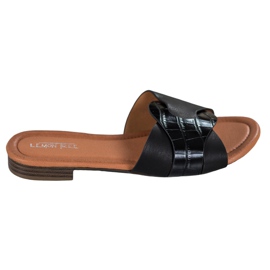 SHELOVET Eleganti pantofole in ecopelle nero