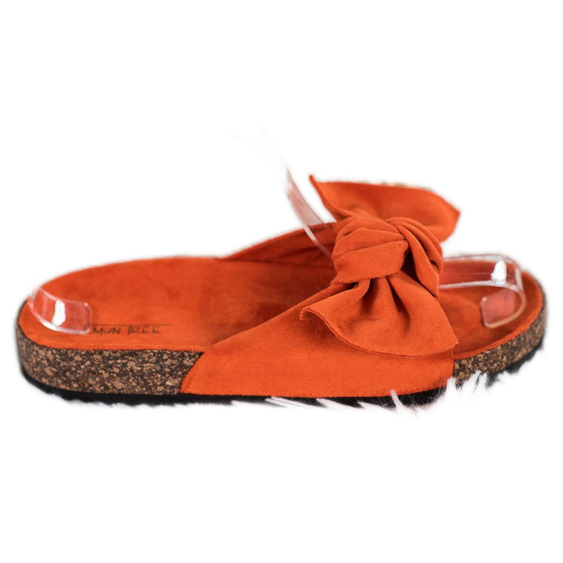 SHELOVET Pantofole Scamosciate Con Fiocco arancia