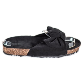 SHELOVET Pantofole Scamosciate Con Fiocco nero