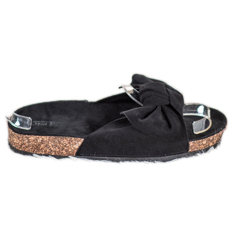 SHELOVET Pantofole Scamosciate Con Fiocco nero