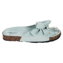 SHELOVET Pantofole Scamosciate Con Fiocco verde