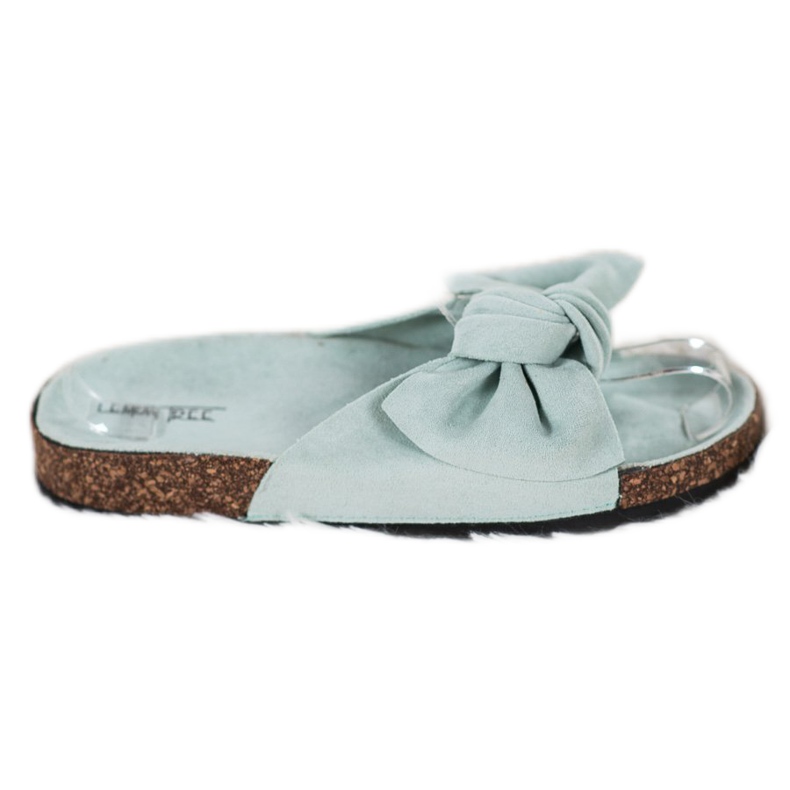 SHELOVET Pantofole Scamosciate Con Fiocco verde
