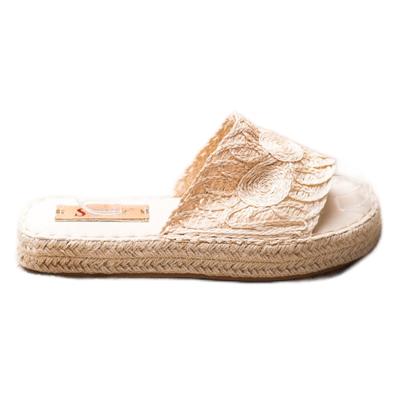 Seastar Pantofole Su Una Piattaforma Di Paglia beige