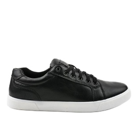 Sneakers uomo in ecopelle nera D83701 nero